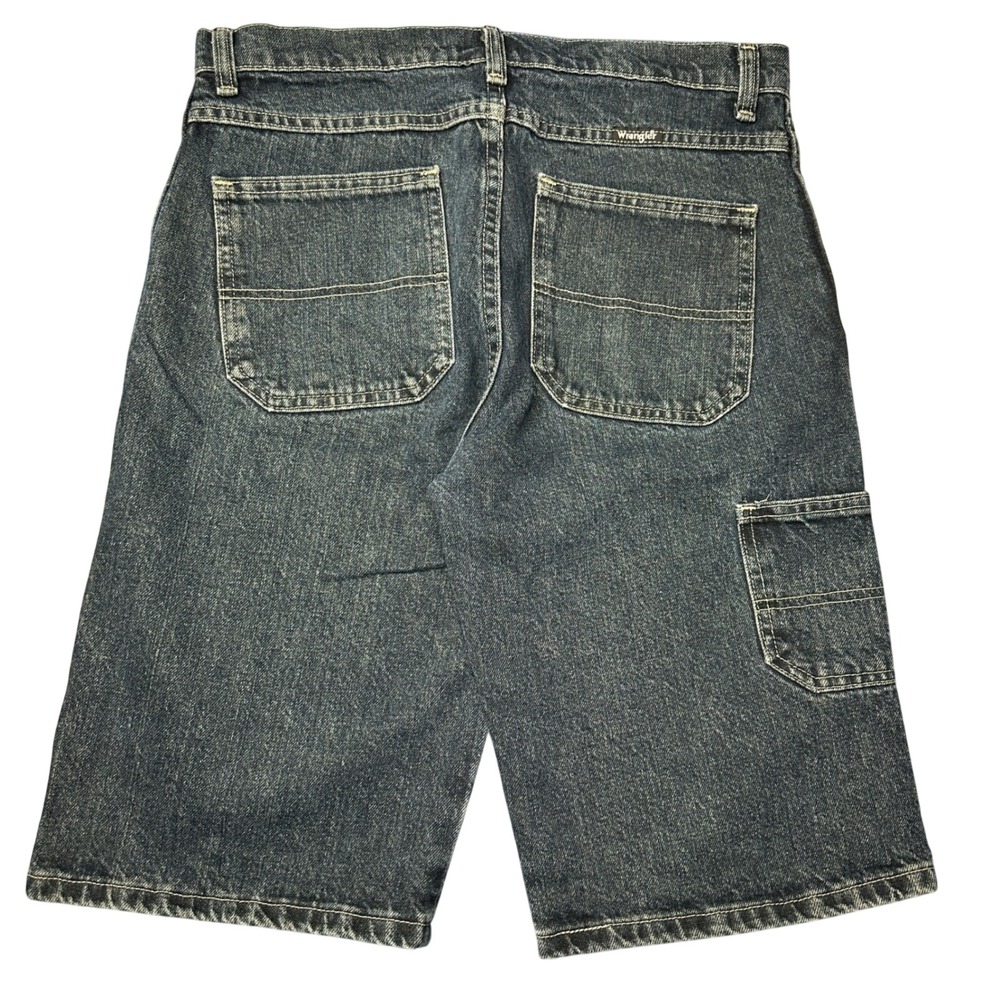Wrangler Carpenter Denim Shorts Dark Wash Blue Cotton Size 18 Regular